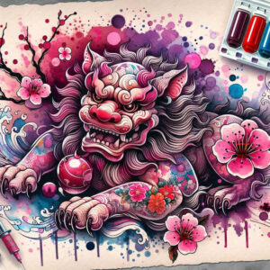 foo-dog-tattoo-neotraditional-crisp-lines-for-shoulder-blade – tattoo design ideas free ai generated – Gallery: foo-dog-inkby-ai