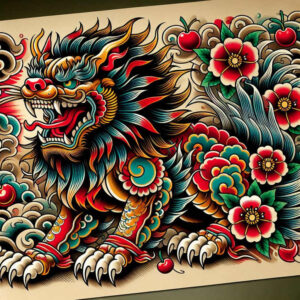 foo-dog-realism-true-rendering-for-behind-ear – tattoo design ideas free ai generated – Gallery: foo-dog-inkby-ai