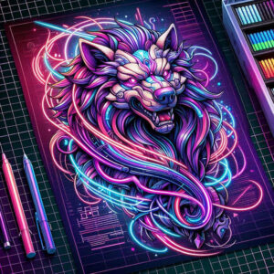 symbolic-protector-neotraditional-artful-color-for-neck – tattoo design ideas free ai generated – Gallery: foo-dog-inkby-ai