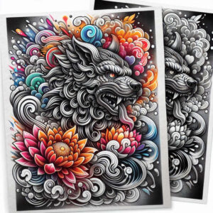 foo-dog-and-dragon-neotraditional-classic-composition-for-back-of-neck – tattoo design ideas free ai generated – Gallery: foo-dog-inkby-ai