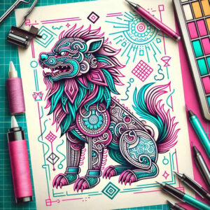 oriental-foo-dog-realism-highlighted-contrast-for-triceps – tattoo design ideas free ai generated – Gallery: foo-dog-inkby-ai