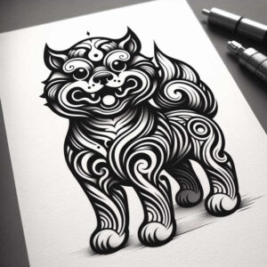 chinese-guardian-lion-surrealism-hyperreal-for-sternum – tattoo design ideas free ai generated – Gallery: foo-dog-inkby-ai