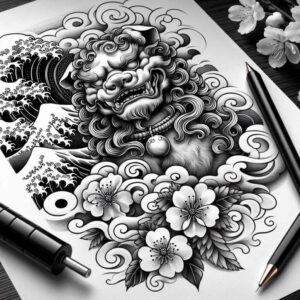 symbolic-protector-realism-emotional-depth-for-side – tattoo design ideas free ai generated – Gallery: foo-dog-inkby-ai