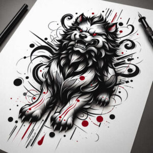 traditional-guardian-realism-realistic-shadowing-for-upper-thigh – tattoo design ideas free ai generated – Gallery: foo-dog-inkby-ai