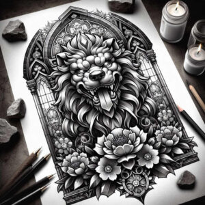 symbolic-protector-neotraditional-rich-shading-for-palm – tattoo design ideas free ai generated – Gallery: foo-dog-inkby-ai