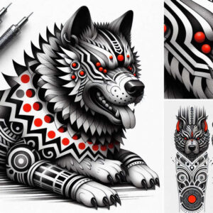foo-dog tattoo design ideas crisp detailed mane embodying resilience