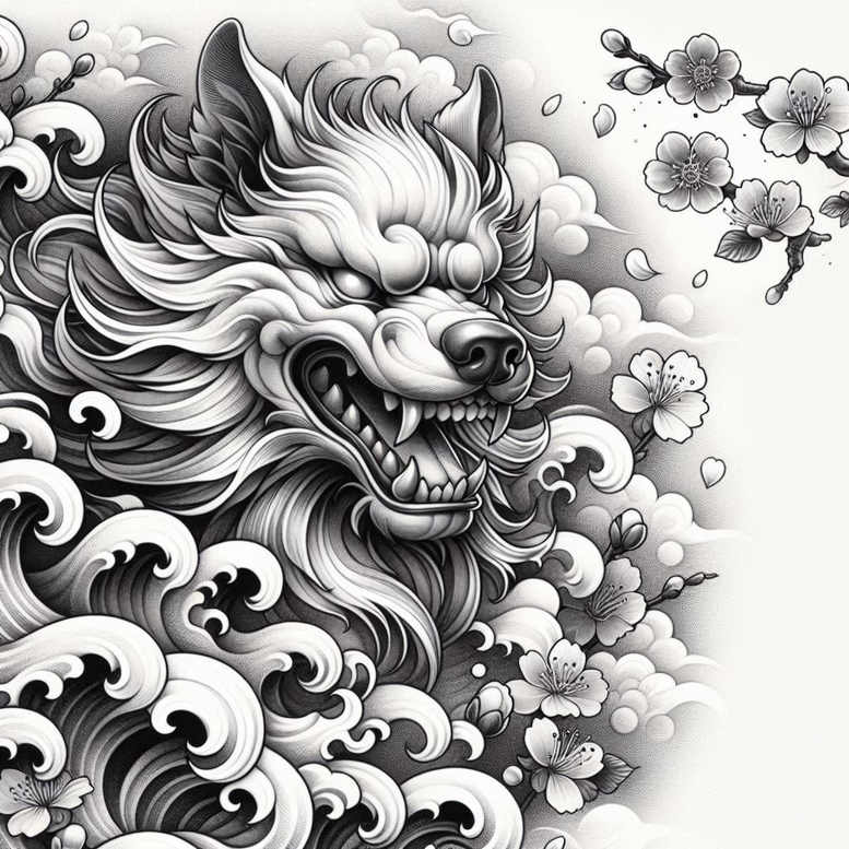 foo-dog tattoo design ideas Realism emotional realism powerful presence for lower chest