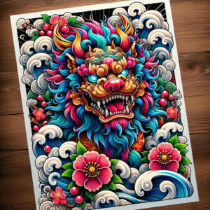 foo-dog tattoo design ideas ornate protective spirit stands for courage