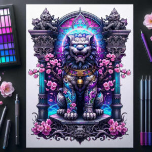 foo-dog tattoo design ideas Surrealism unconscious imagery sacred courage and power