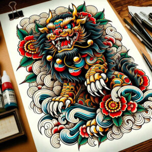 foo-dog tattoo design ideas dreamlike sacred perseverance and power