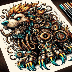 foo-dog tattoo design ideas depth perception strong silhouette for shin
