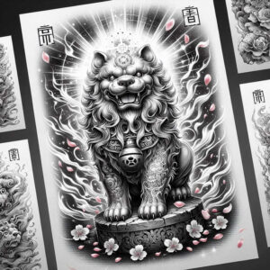 foo-dog tattoo design ideas beyond reality traditional for lower back