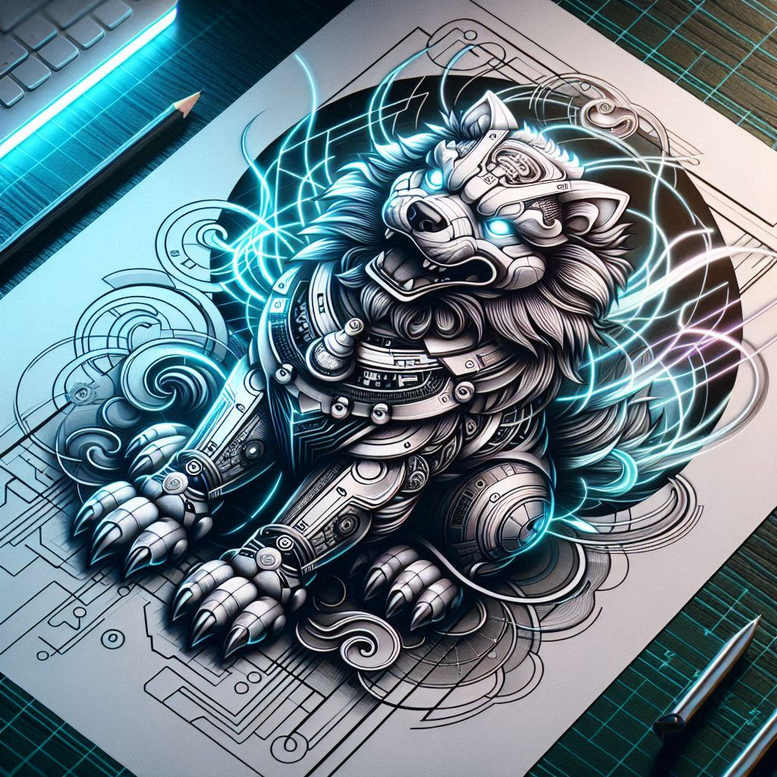 foo-dog-motif-realism-textured-skin-for-stomach – tattoo design ideas free ai generated – Gallery: foo-dog-inkby-ai
