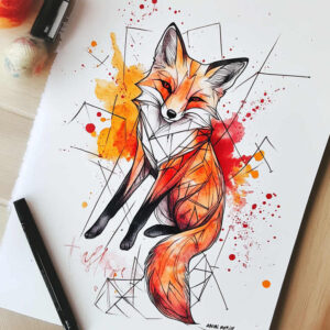 fox-with-fur-surrealism-metamorphosis-for-side – tattoo design ideas free ai generated – Gallery: foxes-inkby-ai