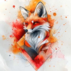 fox-with-feathers-realism-clean-whites-for-behind-ear – tattoo design ideas free ai generated – Gallery: foxes-inkby-ai