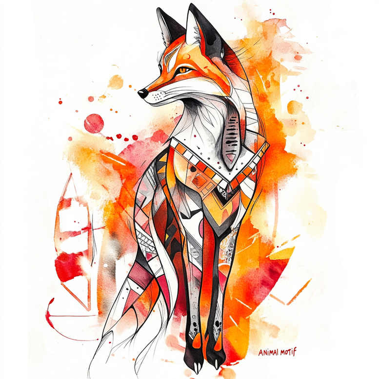 foxes tattoo design ideas Surrealism unreal fine lines for spine