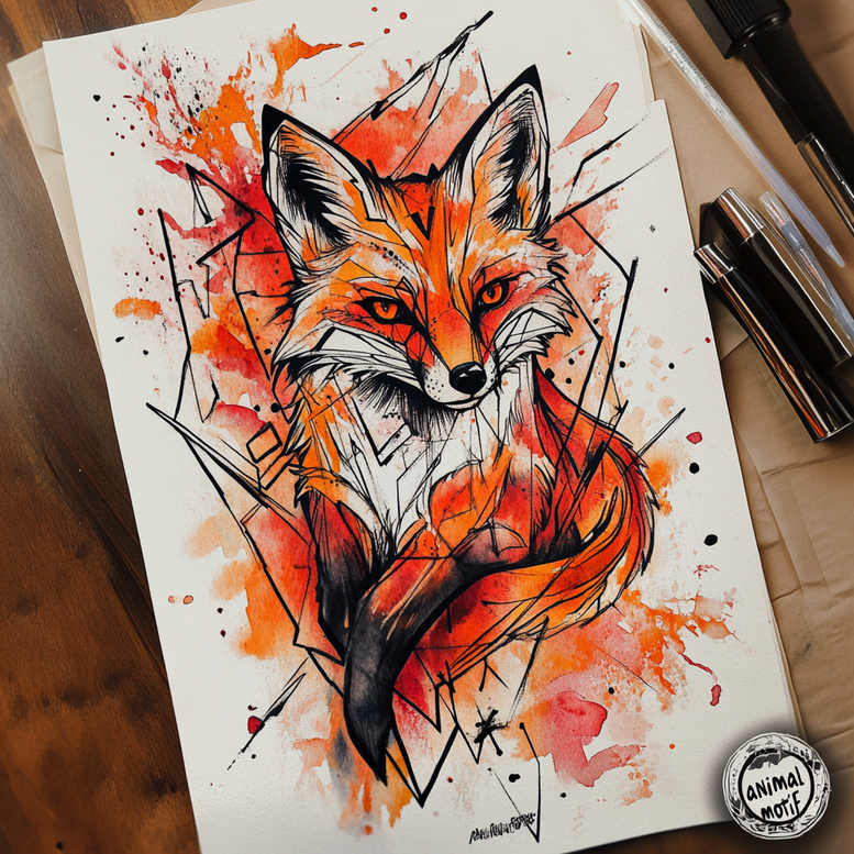 foxes tattoo design ideas Surrealism symbolic sly represents perseverance