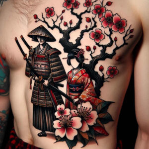 samurai-realism-real-shadows-for-ankle – tattoo design ideas free ai generated – Gallery: geisha-and-samurai-inkby-ai