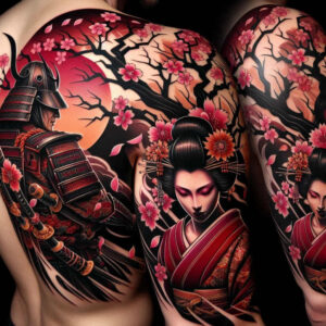 kimono-tattoo-realism-moist-effect-for-heel – tattoo design ideas free ai generated – Gallery: geisha-and-samurai-inkby-ai