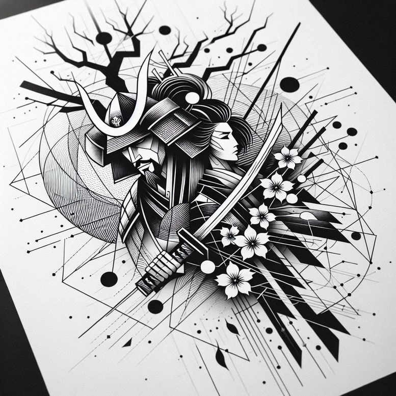 warrior-samurai-realism-realistic-dimension-for-upper-shoulder – tattoo design ideas free ai generated – Gallery: geisha-and-samurai-inkby-ai