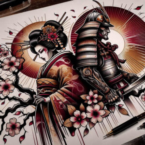 delicate-geisha-surrealism-phantom-for-hand – tattoo design ideas free ai generated – Gallery: geisha-and-samurai-inkby-ai