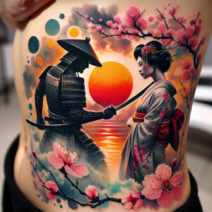 japanese-folklore-tattoo-neotraditional-clean-lines-for-biceps – tattoo design ideas free ai generated – Gallery: geisha-and-samurai-inkby-ai