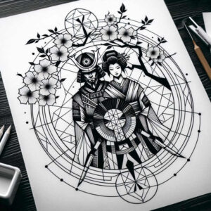 male-samurai-neotraditional-deep-blacks-for-side – tattoo design ideas free ai generated – Gallery: geisha-and-samurai-inkby-ai