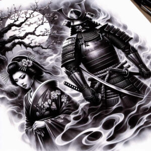 mystical-warrior-tattoo-realism-visual-truth-for-palm – tattoo design ideas free ai generated – Gallery: geisha-and-samurai-inkby-ai
