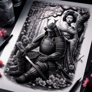 delicate-geisha-neotraditional-intricate-shading-for-forearm – tattoo design ideas free ai generated – Gallery: geisha-and-samurai-inkby-ai