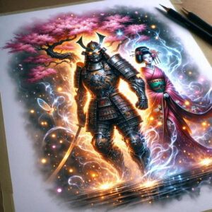 delicate-warrior-tattoo-realism-rich-blacks-for-lower-leg – tattoo design ideas free ai generated – Gallery: geisha-and-samurai-inkby-ai