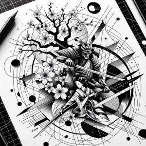 samurai-blade-tattoo-realism-true-skin-for-abdomen – tattoo design ideas free ai generated – Gallery: geisha-and-samurai-inkby-ai