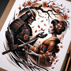 japanese-folklore-tattoo-realism-dimensional-ink-for-lower-thigh – tattoo design ideas free ai generated – Gallery: geisha-and-samurai-inkby-ai