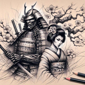 japanese-geisha-surrealism-fantasy-inspired-for-upper-thigh – tattoo design ideas free ai generated – Gallery: geisha-and-samurai-inkby-ai