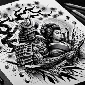 kimono-tattoo-realism-organic-structure-for-nape – tattoo design ideas free ai generated – Gallery: geisha-and-samurai-inkby-ai