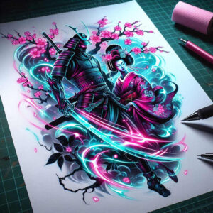 samurai-strength-tattoo-surrealism-transcendent-for-upper-shoulder – tattoo design ideas free ai generated – Gallery: geisha-and-samurai-inkby-ai