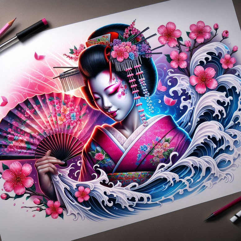 artistic-geisha – tattoo design ideas free ai generated – realism-photo-accuracy – for-forearm – Gallery: geisha-inkby-ai