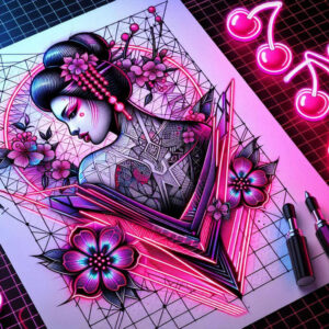 for-women – tattoo design ideas free ai generated – realism-natural-contrast – for-shoulder – Gallery: geisha-inkby-ai