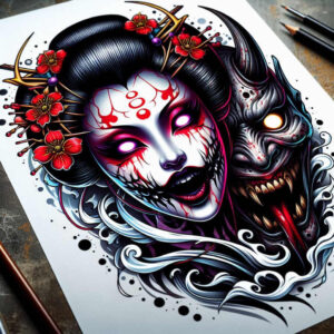 for-women – tattoo design ideas free ai generated – realism-smooth-complexion – for-inner-arm – Gallery: geisha-inkby-ai
