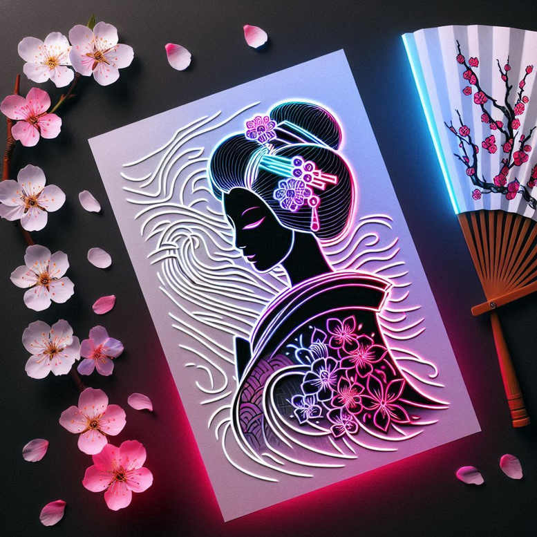 geisha tattoo design ideas detailed textures artistic for sternum