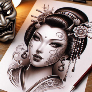 geisha tattoo design ideas clean fill cultural meaning perseverance