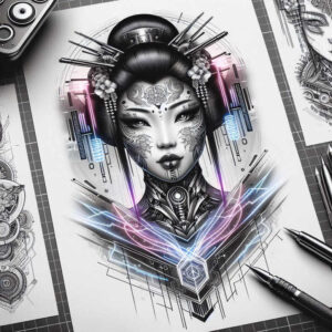geisha tattoo design ideas crisp natural beauty for back