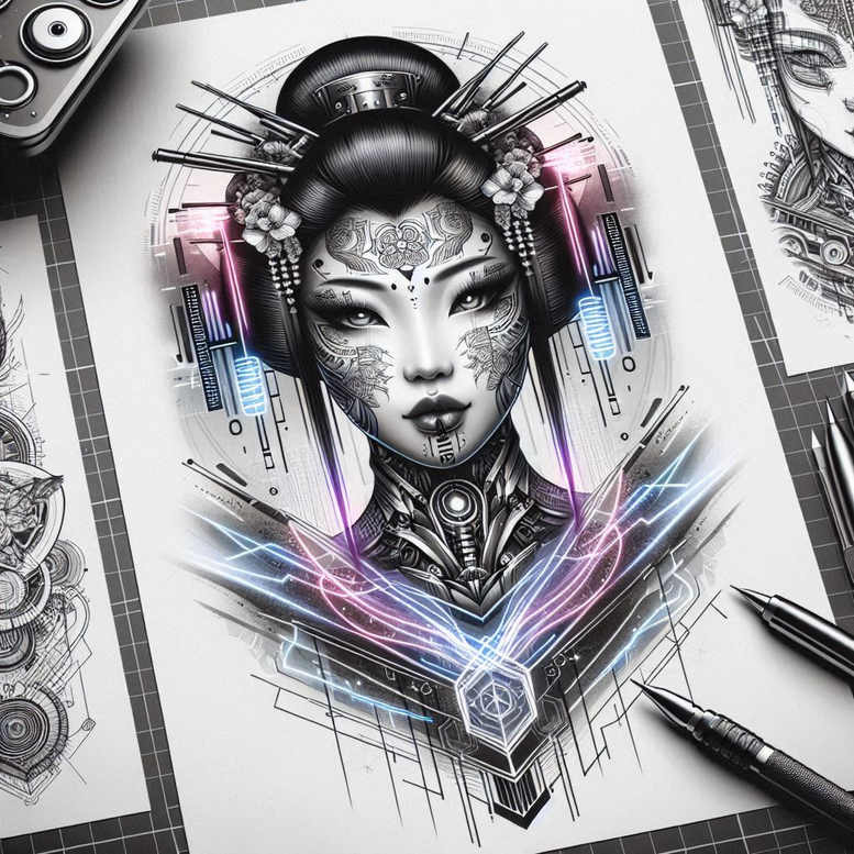 geisha tattoo design ideas crisp natural beauty for back