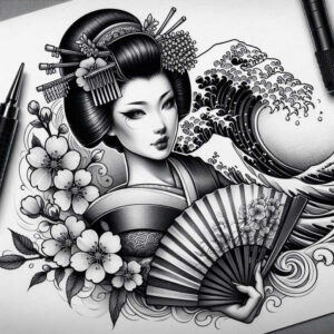 geisha tattoo design ideas rich blacks poised perseverance and power