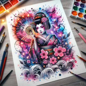 geisha tattoo design ideas artistic shading refined meaning strength