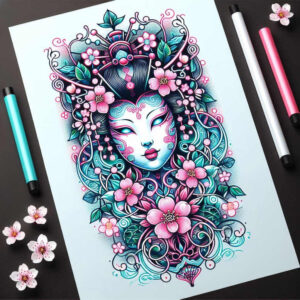geisha tattoo design ideas classic motifs soft lines shows courage