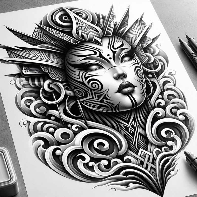 geisha tattoo design ideas true-to-life traditional for wrist