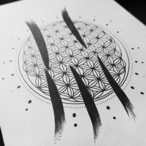 3d-geometric-tattoo – tattoo design ideas free ai generated – dainty – for-lower-chest – Gallery: geometric-inkby-ai