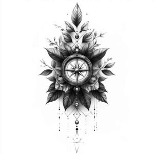 abstract-geometric-tattoo – tattoo design ideas free ai generated – basic – for-lower-thigh – Gallery: geometric-inkby-ai