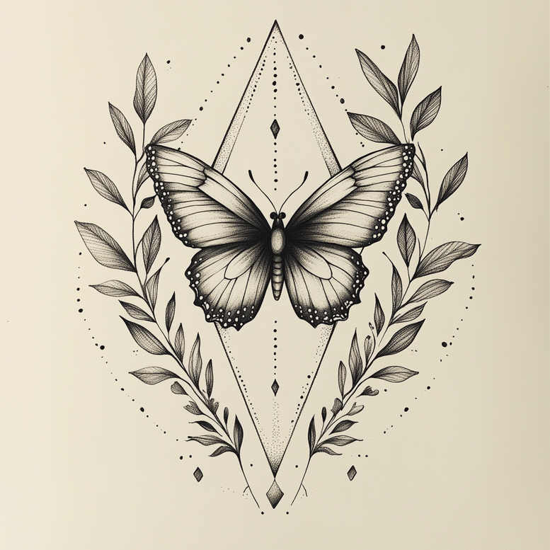 abstract-geometric-tattoo – tattoo design ideas free ai generated – nonintrusive – for-ankle – Gallery: geometric-inkby-ai