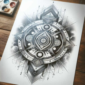 angular-tattoo – tattoo design ideas free ai generated – micro-art – for-ankle – Gallery: geometric-inkby-ai
